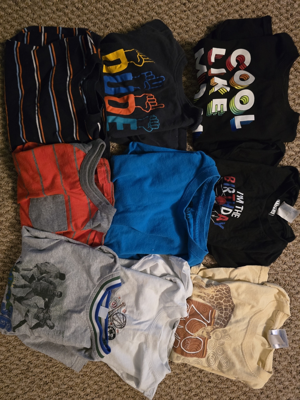 Assorted Kids Short Sleeve Tees - Blue, Black, Red & More